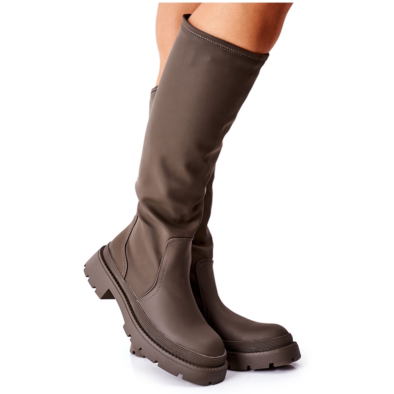 S.Barski Dámská vysoká bota armáda zelená