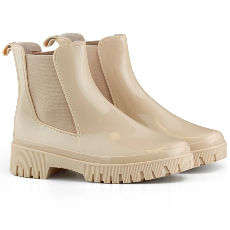 Béžové dámské holínky Wellington se silnou podrážkou béžový Béžové dámské holínky Wellington se silnou podrážkou béžový