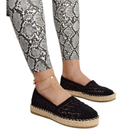 Černé krajkové espadrilky na platformě Samra černý