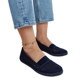 Námořnicky modré prolamované tenisky Pivoňka modrý Námořnicky modré prolamované tenisky Pivoňka modrý