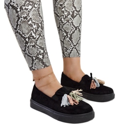 Černé boty s barevnými střapci od Adaldridy černý