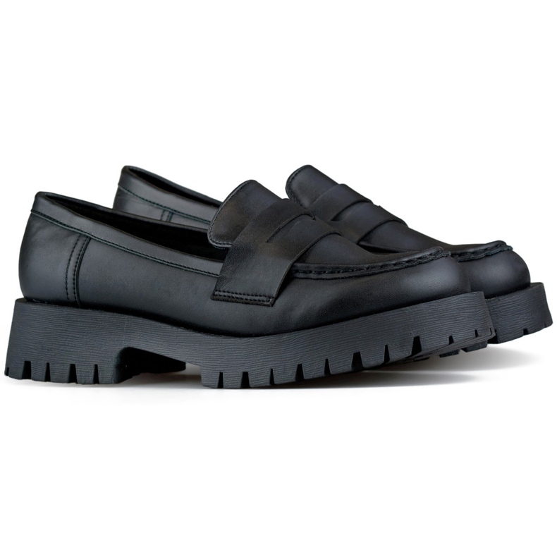 Mokasíny Černé dámské mokasíny vyrobené z ekokůže černá