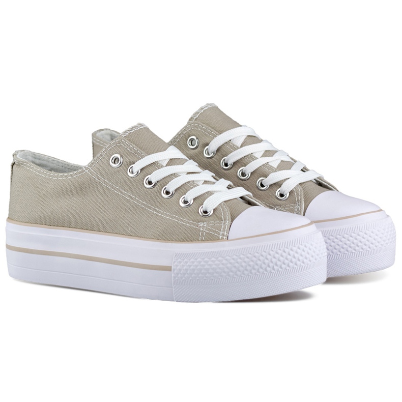 Šedé dámské tenisky se silnou podrážkou šedá