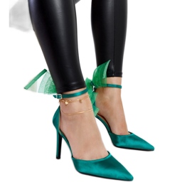 Zelené lodičky s mašlí Ilaysa zelený