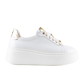 Bílé kožené tenisky Karino bílý