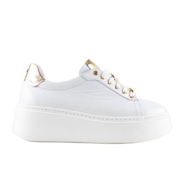 Bílé kožené tenisky Karino bílý