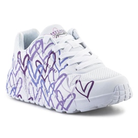 Skechers JGoldcrown: Boty Uno Lite - Spread the Love 314064L-WLPR bílý