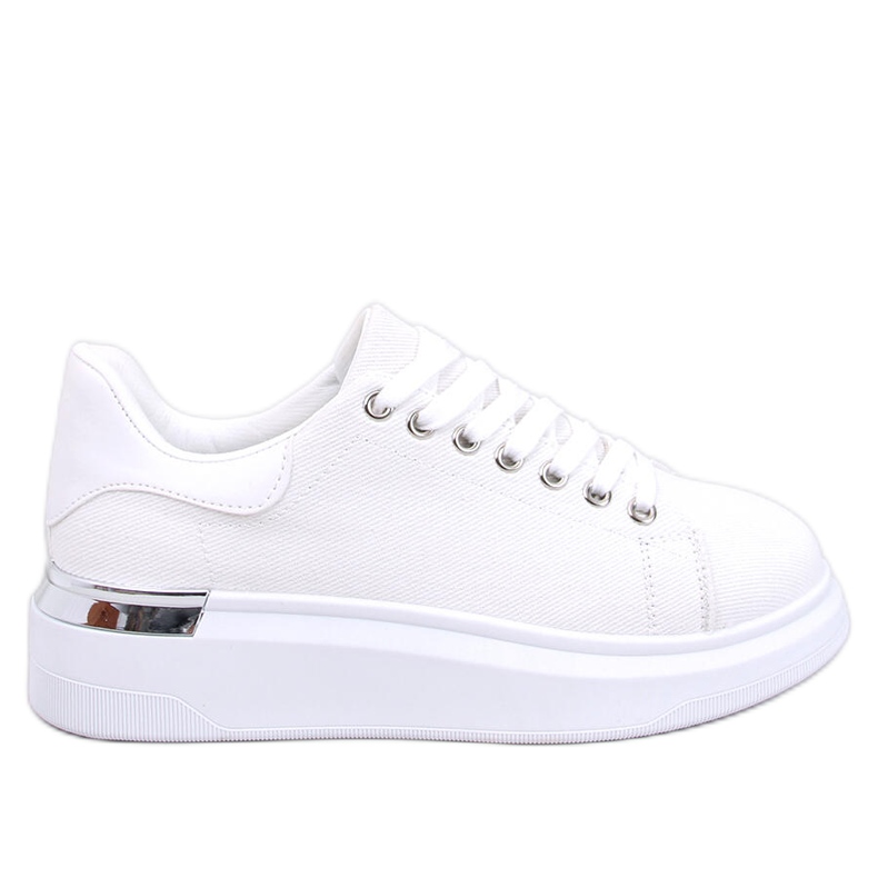 Bílé plátěné tenisky na klínku bílý