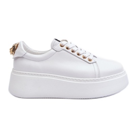 Dámské kožené tenisky na platformě CheBello 4367 White bílý Dámské kožené tenisky na platformě CheBello 4367 White bílý