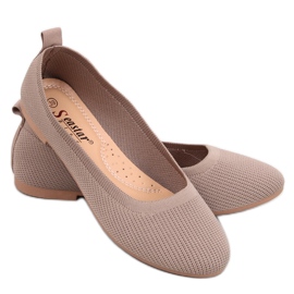 Ponožkové balerínky Cavaday Khaki hnědý