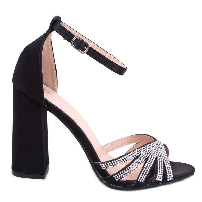 Nikitai Black sandály na vysokém podpatku s kamínky černá