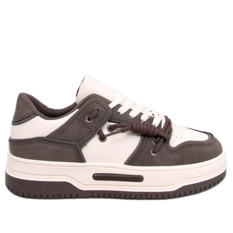 Tenisky Clavell Coffee s vysokou podrážkou hnědý