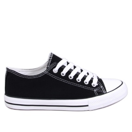 Klasické šněrovací tenisky Levens Black (bílá podrážka) černý