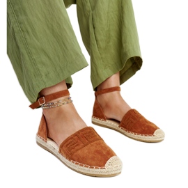 Hnědé espadrilky s ozdobnou výšivkou Sonja hnědý Hnědé espadrilky s ozdobnou výšivkou Sonja hnědý