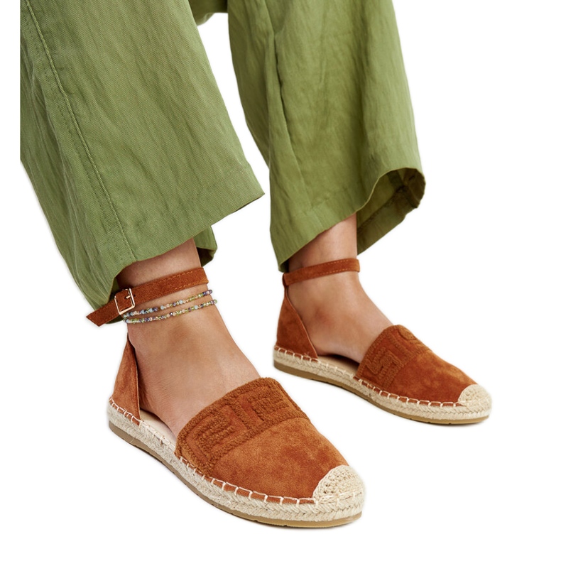 Hnědé espadrilky s ozdobnou výšivkou Sonja hnědý Hnědé espadrilky s ozdobnou výšivkou Sonja hnědý