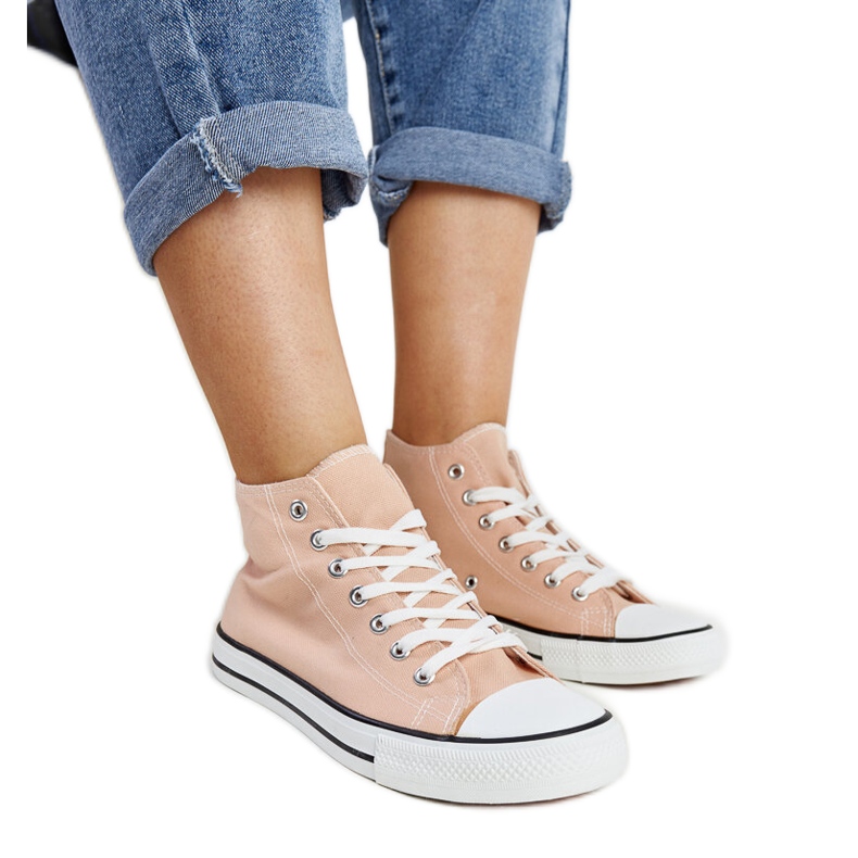 Světle růžové vysoké tenisky Eliska růžový Světle růžové vysoké tenisky Eliska růžový