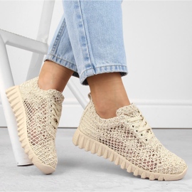 Dámské béžové krajkové sportovní boty T.Sokolski 1982 béžový