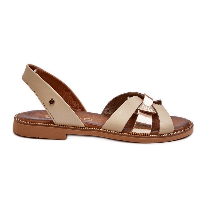 Zazoo 40382 Dámské kožené sandály, béžová béžový