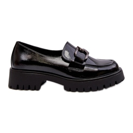 Vinceza Dámské lakované mokasíny Black Santtes černý