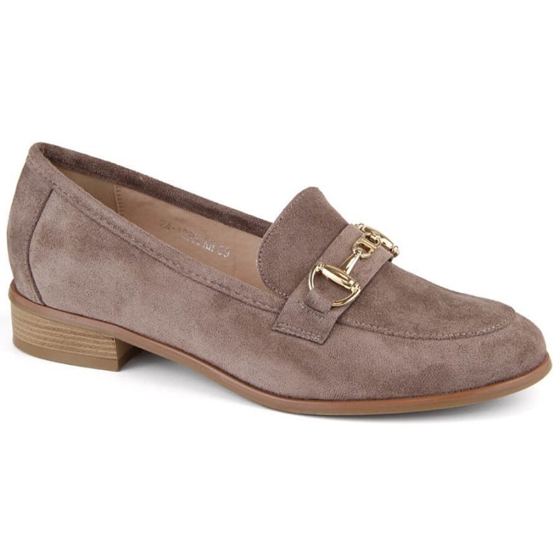 Potocki W WOL219 hnědé semišové boty na nízkém podpatku hnědý