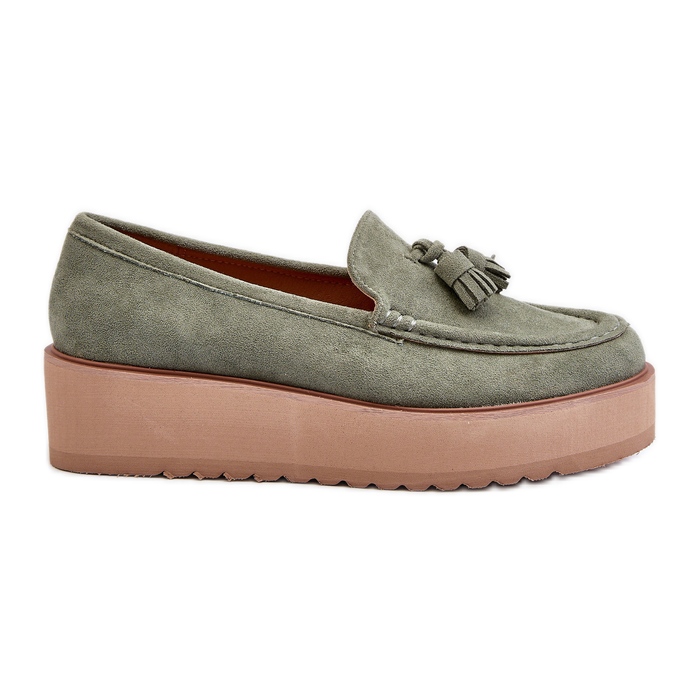 Dámské mokasíny Na Platformě S Třásněmi, Zelená Mialani