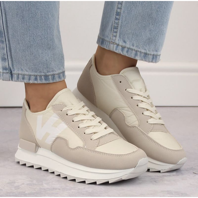 Potocki WOL214 béžové sportovní boty na platformě béžový