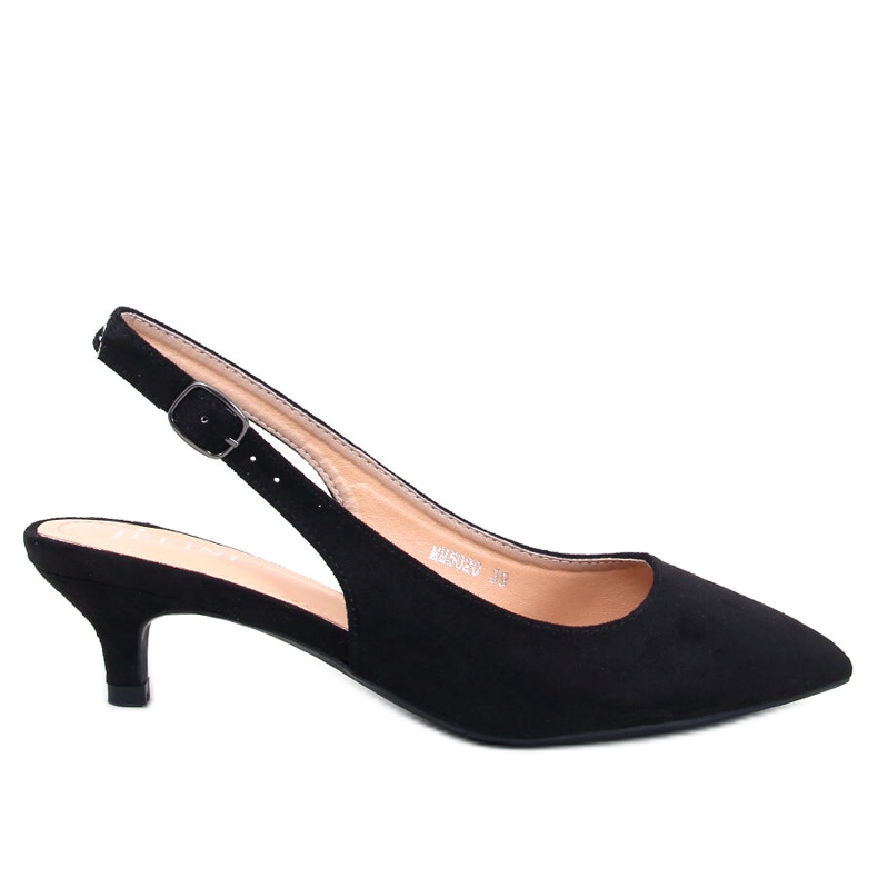 Malloi Černé nízké podpatky s otevřeným podpatkem černá