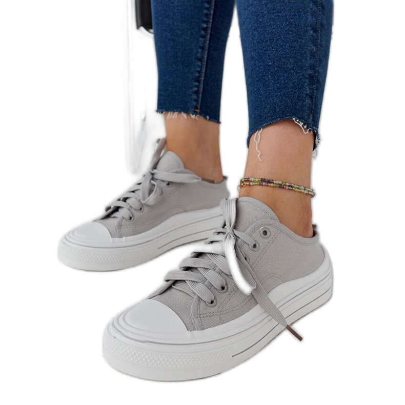 Šedé tenisky Fiori na platformě šedá