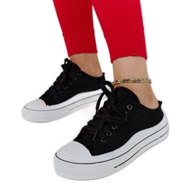 Černé tenisky Fiori na platformě černý