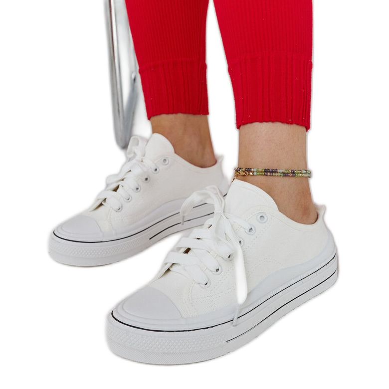 Bílé tenisky Fiori na platformě bílý Bílé tenisky Fiori na platformě bílý