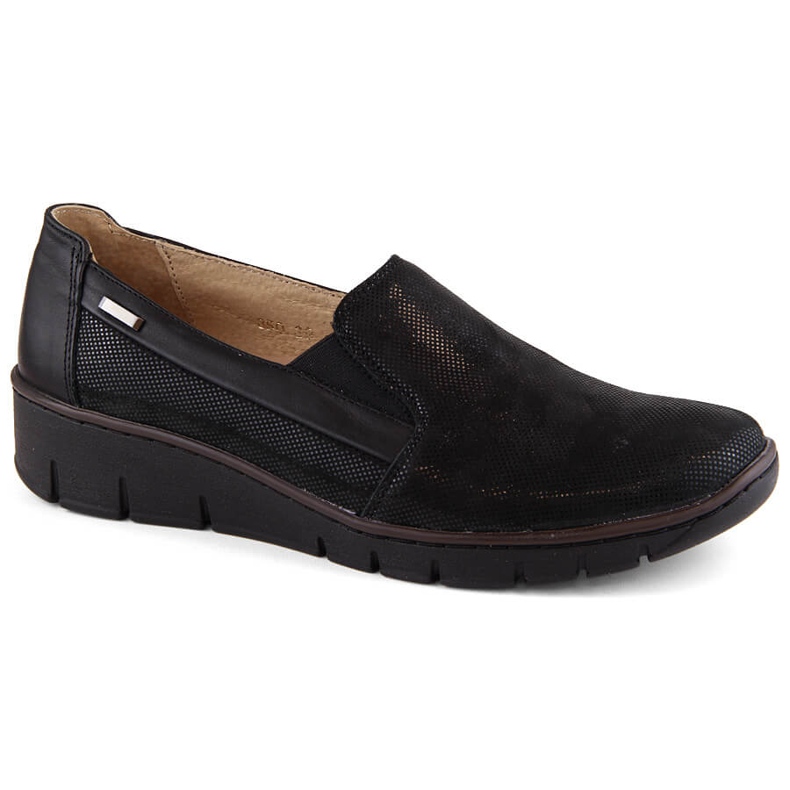 Dámské pohodlné nazouvací kožené boty, černá Helios 350.015.011