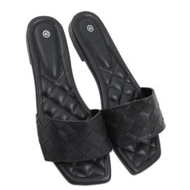 Sahar Black pantofle se čtvercovou podrážkou černá Sahar Black pantofle se čtvercovou podrážkou černá