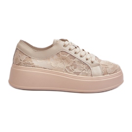 S.Barski Krajky pro dámské krajky na platformě S. Barski Hy51 Beige béžový