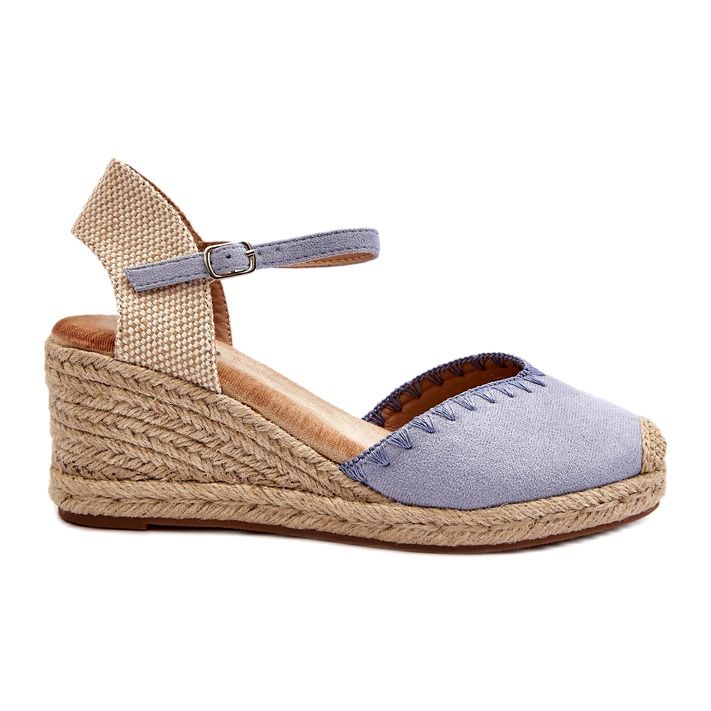 Joia Modré Raylin Suede Espadrille Sandály na klínu s opletením modrý
