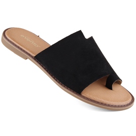 Dámské semišové žabky, černé eVento 4586 černá