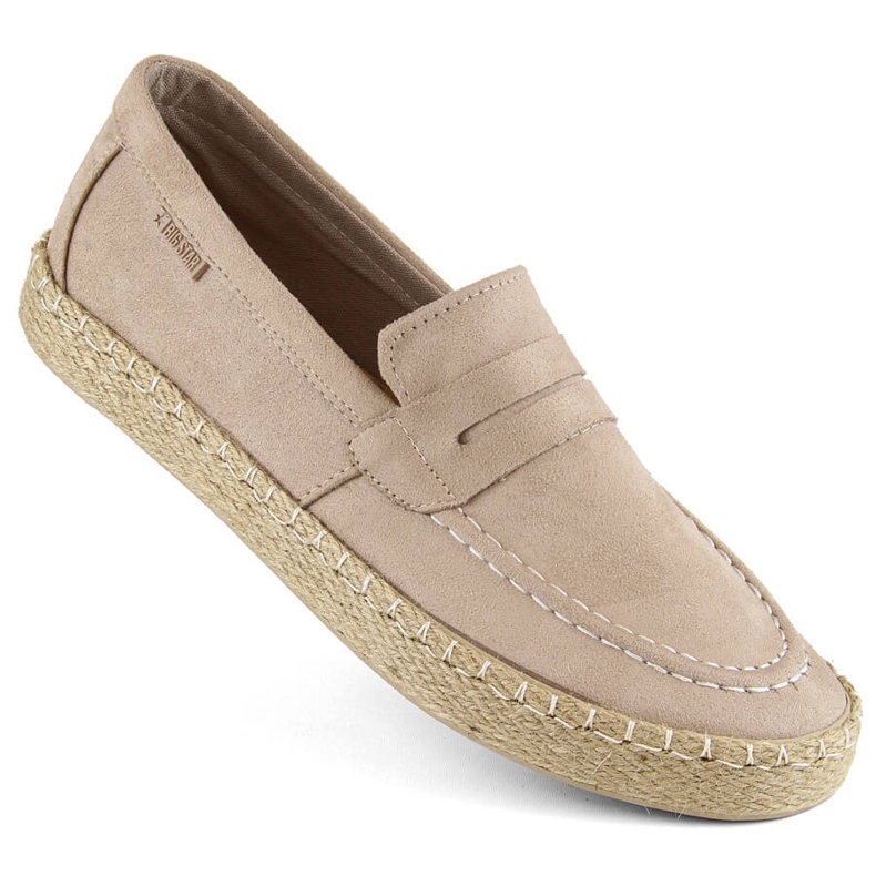 Pánské boty, nazouvací espadrilky mokasíny, béžová Big Star NN174049 béžový