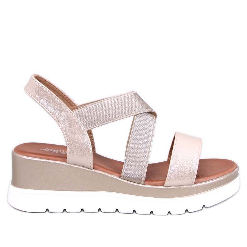 Sandály na klínku Caden Gold zlatý Sandály na klínku Caden Gold zlatý