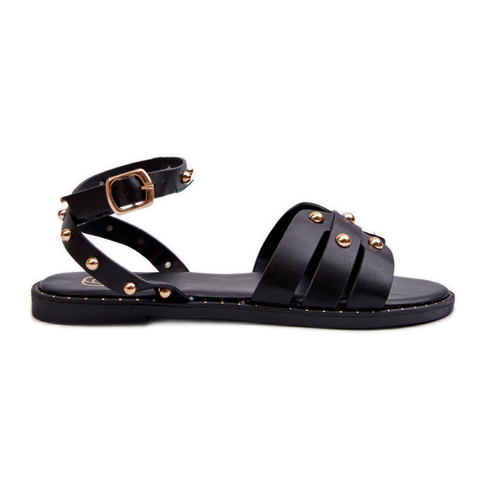Ianaera zdobené dámské ploché sandály černé černá