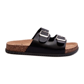 Dámské žabky s přezkami Černá Oliena černý