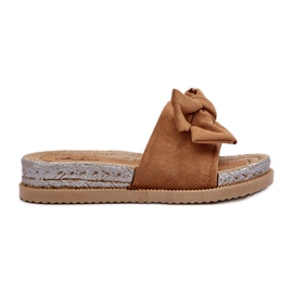 Dámské žabky Camel Aflia Platform S Mašlí hnědý