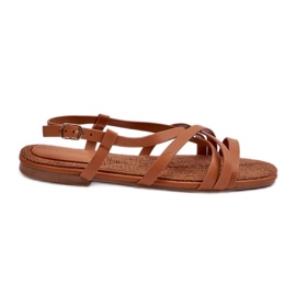 Dámské ploché sandály Big Star NN274013 Camel hnědý Dámské ploché sandály Big Star NN274013 Camel hnědý