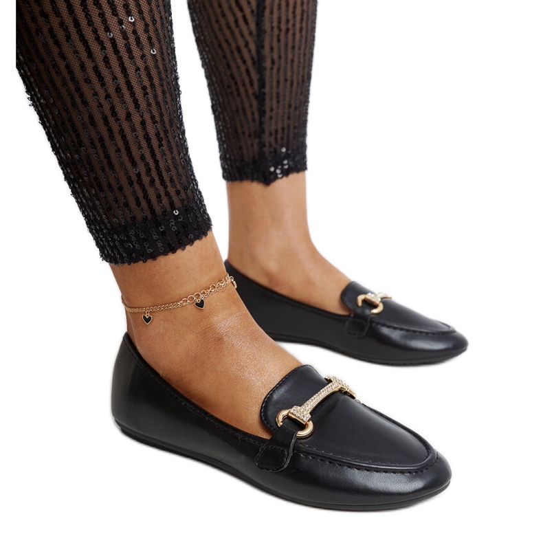 Černé mokasíny s ozdobnou sponou, Paddy černá