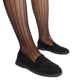 Černé semišové mokasíny Nibras černý