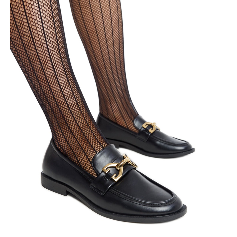 Mokasíny Lea s černou přezkou černá