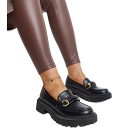 Černé mokasíny s přezkou Lasima černá Černé mokasíny s přezkou Lasima černá