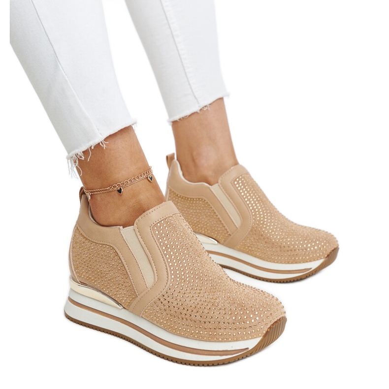 Hnědé tenisky Cadelaria na klínku hnědý