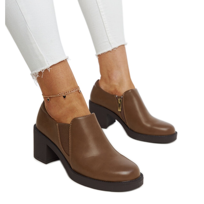 Hnědé boty Lavia na vysokém podpatku hnědý