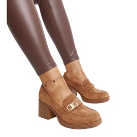 Hnědé lodičky Aludra na vysokém podpatku hnědý