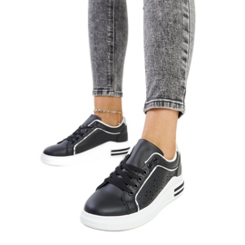 Černé prolamované tenisky se třpytkami Zorka černý