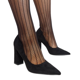 Černé lodičky Leea na vysokém podpatku černá